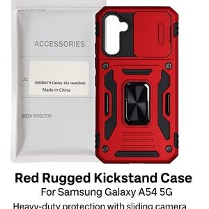 Samsung Galaxy A54 5G Red Protective Case with Kickstand